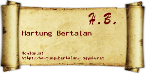 Hartung Bertalan névjegykártya