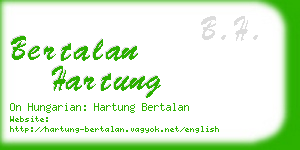 bertalan hartung business card